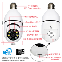 Cámara Inalámbrica Popular LEDEAST B14 1080P con Audio Bidireccional, WiFi Inteligente, Oculta, de Seguridad, PTZ, con Forma de Bombilla, Seguimiento Automático de Movimiento