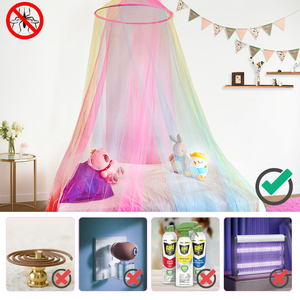 2024 nóng bán cầu vồng màu Rèm màn Lều treo mái vòm phòng trang trí công chúa Giường lưới tán lưới chống muỗi cho cô gái - Product Image 3