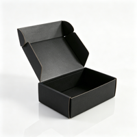 Boîte d'expédition pliable en carton ondulé épais noir pour vente en gros, avec logo personnalisé, pour emballage de produits de luxe et cadeaux