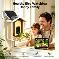 Mangeoire à oiseaux intelligente avec caméra de reconnaissance intégrée, marque privée OEM, pour l'observation des oiseaux en plein air, dispositif d'alimentation pour oiseaux sauvages