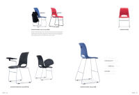 Chaise de formation à roulettes en plastique, avec structure métallique cantilever, tablette d'écriture et panier à livres sous le siège pour salle de classe et conférence