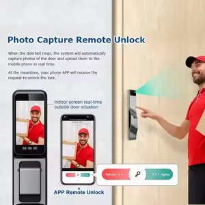 Tuya Smart Wifi 3D Reconocimiento facial Puerta DE ACCESO <span class=keywords><strong>Lo</strong></span> Cerradura de puerta inteligente con cámara y huella digital - Product Image 3