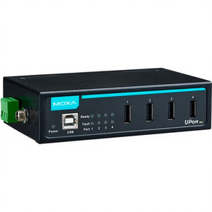 Moxa UPort 404-T Industrial <b>USB</b> <b>Hub</b> 4 Port With <b>Power</b> And Fault Indicators For Industrial Use - Product Image 2