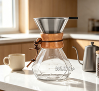 Cafetière manuelle domestique avec verre borosilicate de haute qualité, système de filtration américain, tasse filtrante et pot de partage
