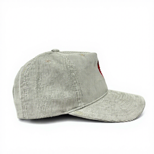 Gorra de béisbol de pana al por mayor con logo personalizado, 5 paneles, visera precurvada para uso diario de adultos, moda deportiva de invierno - Product Image 2