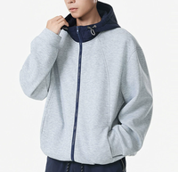 Veste à capuche colorée pour homme, fermeture éclair intégrale, coupe ample, décontractée, pour le printemps et l'automne, tenue de rue quotidienne