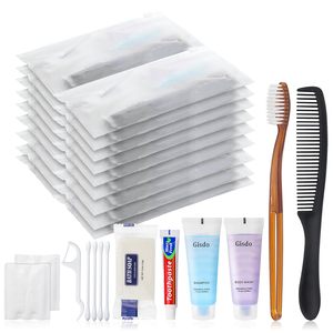 Kit dentaire jetable écologique unique et économique pour hôtels, en paille de blé avec poils en nylon, OEM - Product Image 6