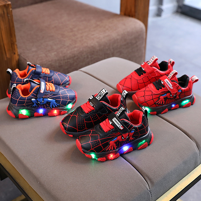 Fashion hot selling latest spider design children led shoes