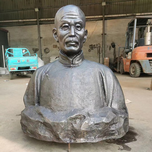 Escultura de Busto Humano en Fibra de Vidrio, Retrato Hecho a Mano, para Montar en el Suelo al Aire Libre - Product Image 1