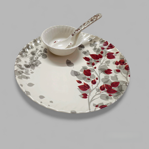 Super Mart Juego de cena de melamina de alta calidad de 41 piezas Patrón de flores clásico Sostenible y elegante para fiestas en casa Bodas - Product Image 4