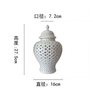 कस्टम थोक OEM ODM गृह सजावट सफेद बड़े लंबा छेदा खोखले बाहर अदरक जार चीनी मिट्टी के बरतन चीनी मिट्टी फूल गुलदस्ते शादी के लिए - Product Image 3