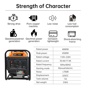 Générateur <span class=keywords><strong>Inverter</strong></span> Hybride GPL/Essence 3kW 4.5kW 5kW 380V à Double Carburant – Nouveauté ! - Product Image 3
