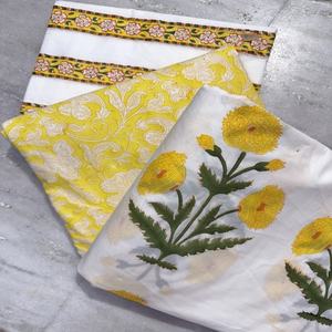 Tela de Algodón Estampada en Bloque, Ligera y Ecológica, Ideal para Confección de Cortinas y Vestidos, Diseño Floral Hecho a Mano en India - Product Image 5