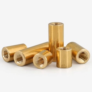 Écrou de raccordement rond en laiton sur mesure, à trou traversant, vis de connexion filetée, tige filetée M2 à M6, colonne ronde en <span class=keywords><strong>cuivre</strong></span> - Product Image 4