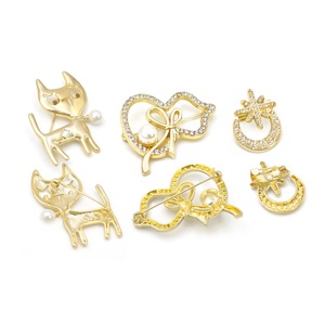 Sliver Gold Plated Ladies Women Hijab <strong>Brooch</strong> Pin Custom Jewelry Pearl Heart <strong>Saree</strong> Fashion <strong>Brooches</strong> for Women Hijab Ladies - Product Image 4
