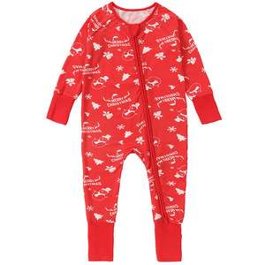Western Personalized Sleepwear Summer Viscose Bamboo Spandex One Piece Baby Fiber Zipper <strong>Pyjamas</strong> Character <strong>Christmas</strong> - Product Image 2