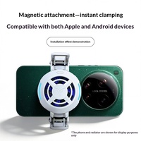 Support de fixation arrière Flydigi B9 Cooler avec poignée magnétique réglable et coussinet antidérapant blanc pour la plupart des téléphones et tablettes de gaming