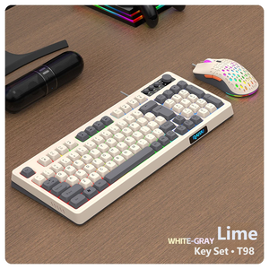 คีย์บอร์ด K98 แบบปรับแต่งได้ คีย์บอร์ดแบบมีสาย USB สัมผัสแบบ Mechanical สำหรับคอมพิวเตอร์ตั้งโต๊ะ แล็ปท็อป สำนักงาน คีย์บอร์ดเดี่ยวแบบมีไฟ - Product Image 2