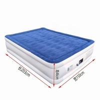 Matelas pneumatique floqué doux avec fonction de gonflage et de dégonflage automatique, idéal pour les invités, les séjours d'une nuit, le camping et les jeux en famille