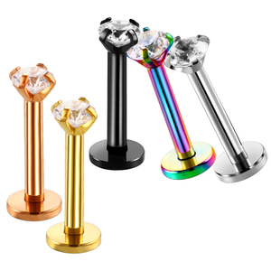 Lot de 50 Piercings Labret Monore en Acier et Zircon, Or Rose, pour Cartilage d'Oreille et Hélix, Bijoux de Corps 16G - Product Image 6
