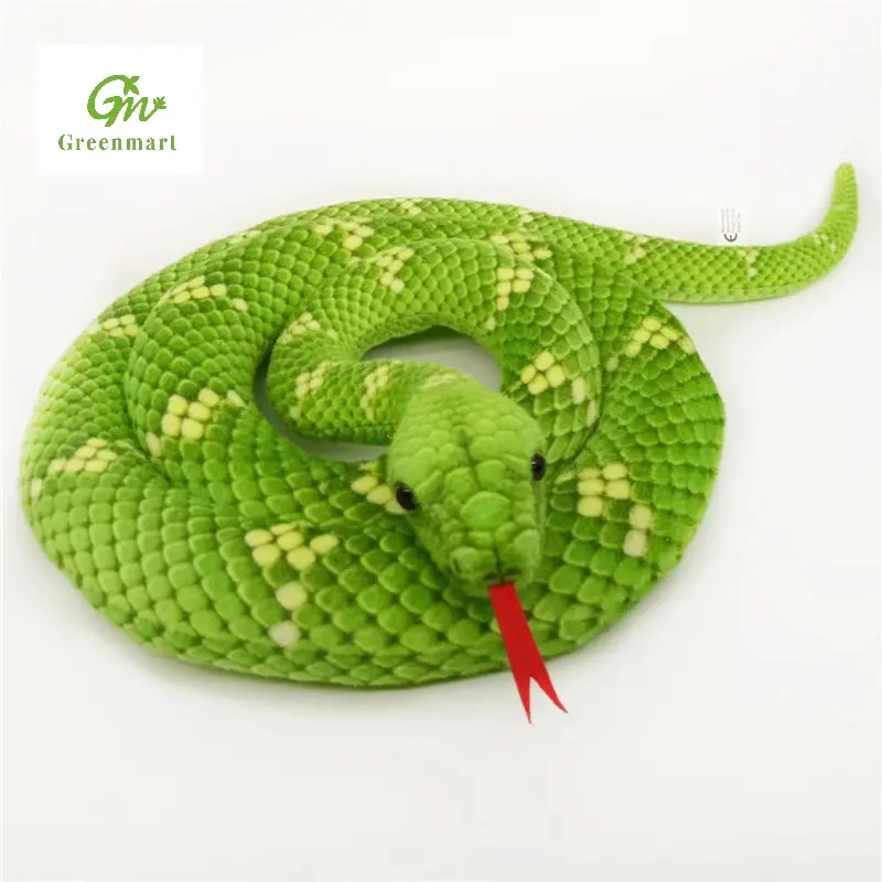 Greenmart serpente peluche peluche gigante Anaconda realistico giocattoli per bambini verde simulato serpente peluche animale morbido