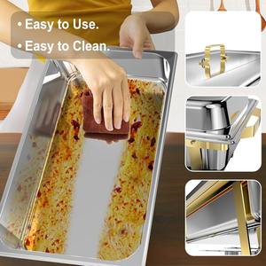 Recipientes para Buffet de 11QT, Calentadores de Comida de Acero Inoxidable para Fiestas, Suministros para Catering, Exhibición de Buffet - Product Image 6