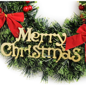 DB 24 Inch Red PVC Artificial <b>Christmas</b> <b>Wreath</b> with Deer Berries Flowers <b>Front</b> <b>Door</b> Window Decor Bowknot Bells for Outdoor Use - Product Image 5