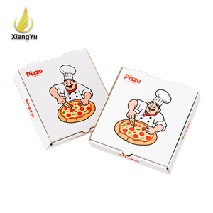 Cartons d'emballage pour <span class=keywords><strong>pizza</strong></span> blancs écologiques, robustes, empilables, avec logo personnalisé en relief, multi-tailles, pour chaînes de restaurants - Product Image 1