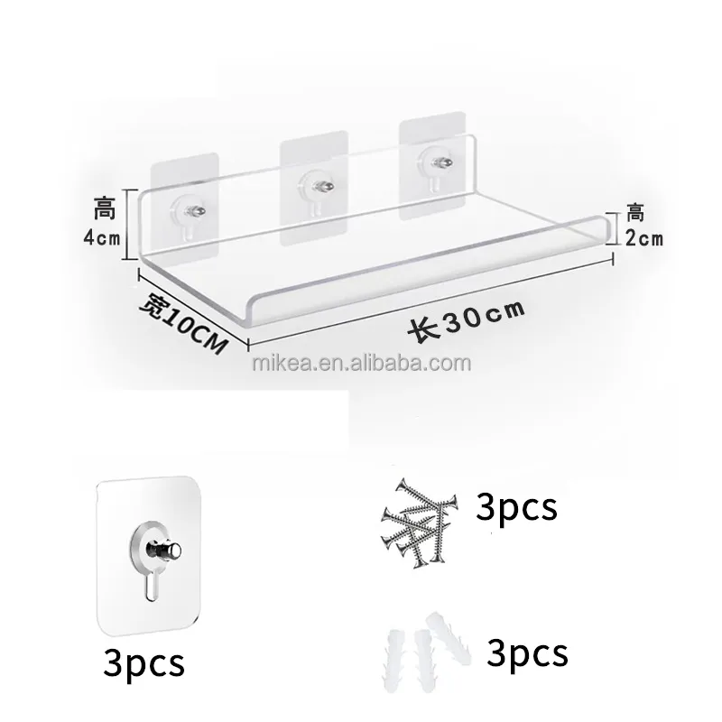 Supporto a parete acrilico mensola portaoggetti da cucina acrilico Organizer mensola per bagno