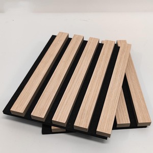 Paneles acústicos de pared de listón ranurado natural, diseño moderno para dormitorio, Hotel, sala de <span class=keywords><strong>cine</strong></span>, función impermeable para uso doméstico - Product Image 2