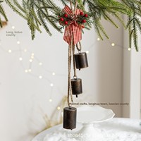 Karangan Bunga Natal Meimei Cross-Border Model Terbaru, Dekorasi Besi Tempa dengan Lonceng, Gaya Bohemian Vintage Eropa untuk Pintu Depan