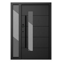 Maison de sécurité moderne de haute qualité avec serrure intelligente et reconnaissance faciale Portes d'entrée principales Porte pivotante extérieure en alliage d'aluminium pour villa