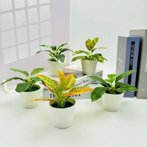 Plantes artificielles en pot, style mini bonsaï, verdure en plastique pour la décoration de la maison, du bureau ou du bureau à domicile, hauteur 13 cm, fabriqué en Chine - Product Image 1