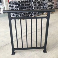 Balustres d'escalier en aluminium avec revêtement en poudre noire pour appartement intérieur et extérieur