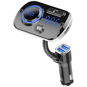 Transmetteur FM de charge sans fil pour voiture, chargeur rapide QC 3.0, kit mains libres pour voiture avec double port - Product Image 1