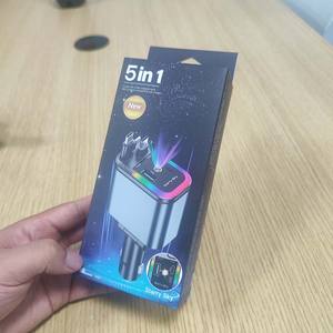 Chargeur de station de téléphone de voiture USB C à charge rapide Chargeur de voiture rétractable 5 en 1 avec StarLight 2 câbles <span class=keywords><strong>Adaptateur</strong></span> USB rapide de type C - Product Image 5