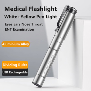 Lampe torche médicale à lumière blanche et jaune, stylo lumineux pour examen du nez, de la gorge, des oreilles, des yeux, ORL, lampe torche rechargeable pour infirmières, stylo lumineux <span class=keywords><strong>LED</strong></span> - Product Image 4