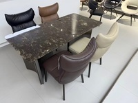 Chaise de salle à manger moderne de style nordique, chaise rembourrée en cuir PU de luxe pour restaurant et maison