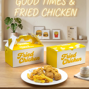 Boîte en papier personnalisée pour la vente en gros de plats à emporter : riz, poulet frit, nuggets, ailes, repas rapides - Product Image 5