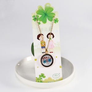 नई आगमन कोरियाई दौर जन्म फूल लटकन हंसली श्रृंखला ट्यूलिप चार पत्ती तिपतिया घास असली फूल हार - Product Image 5