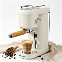 Anbolife - Cafetera Espresso Compacta de Diseño Elegante de 20 Bares, Calentamiento Instantáneo, Bloque Térmico, Varilla de Vapor de Acero Inoxidable, OEM CE