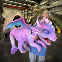 Marionnette de dinosaure animatronique bébé dragon - Construction métallique pour utilisation en intérieur/extérieur dans les parcs d'aventure et les centres commerciaux