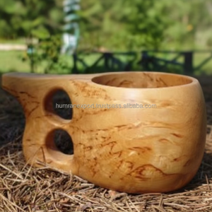 Taza de café de madera natural con pulido de alto brillo de la India - Product Image 1