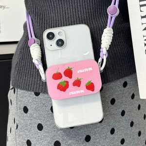 Custom <b>Acrylic</b> Flip Cover Mirror Phone Strap Transparent Square Makeup Mirror <b>Stand</b> Carrying Strap Plastic Crafts Mobile Phone - Product Image 4