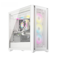 Boîtier d'ordinateur de bureau 5000d Rgb Airflow White, format mid-tower ATX, compatible avec refroidissement liquide 360, espace extra large