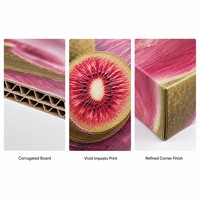 Op maat gemaakte bedrukte stevige geschenkdoos voor rode hartvormige kiwi premium fruitverpakking olieverfschilderij deksel basis groothandel