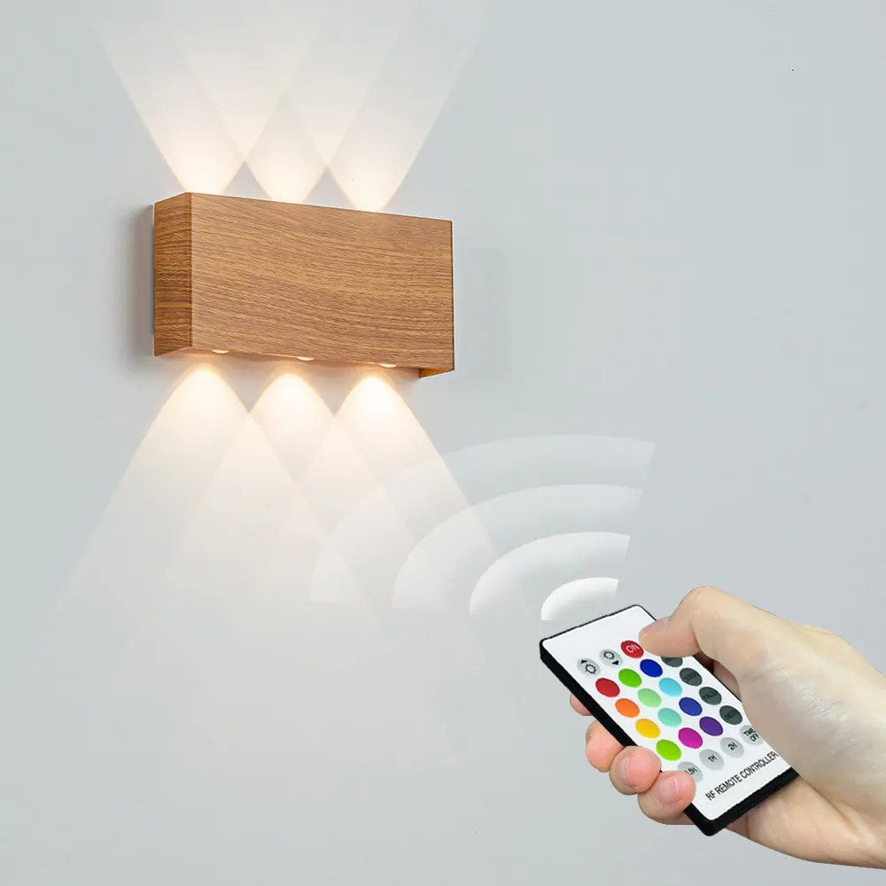 Lâmpada de parede RGB para cima e para baixo com bateria luminosa para decoração de escadas de pátio sem fio