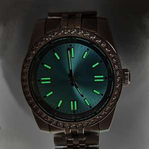 2025 Montre mécanique de luxe pour hommes haut de gamme avec bracelet en acier, incrustations de diamants et cadran bleu avec chiffres romains - Product Image 5