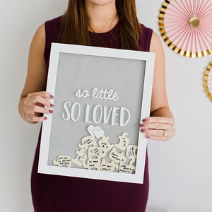 กรอบโทเค็นปาฟูช้างของที่ระลึกการตั้งครรภ์สำหรับเร็วๆนี้จะเป็นคุณแม่คนเล็กๆน้อยๆหนังสือลงชื่อทารกที่อาบน้ำ - Product Image 3