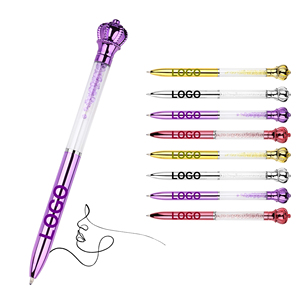 Penna a Sfera in Plastica Personalizzata con Logo Stampato, Design Elegante con <span class=keywords><strong>Grande</strong></span> Decorazione a Diamante, <span class=keywords><strong>Scrittura</strong></span> Fluida per Regali Scolastici - Product Image 1